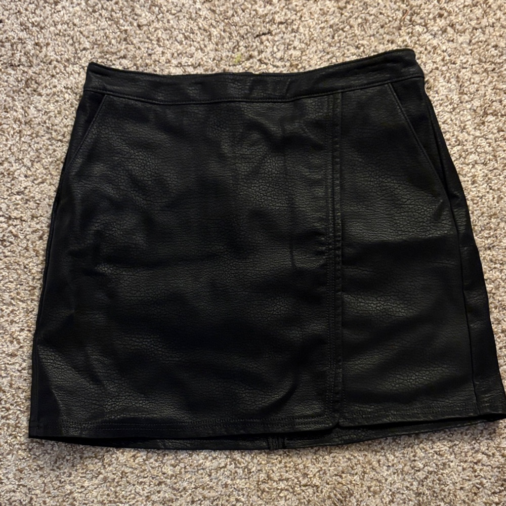 Express Black Faux Leather Mini Skirt